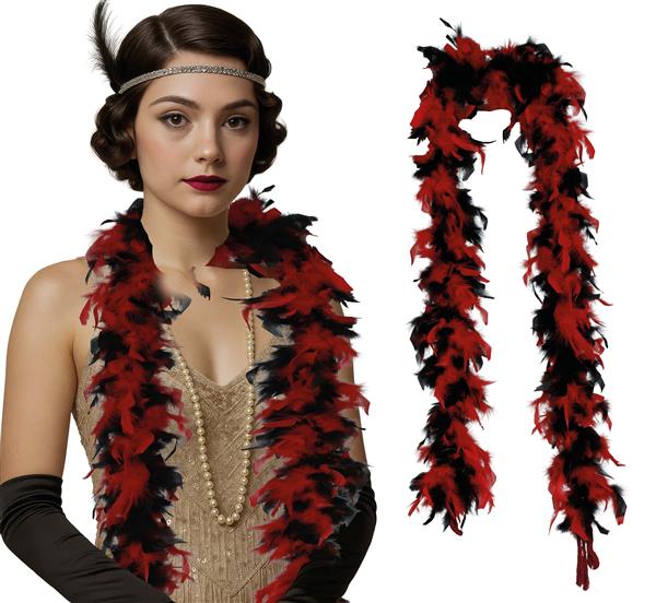 Grote foto boa feather 80 gr rood zwart verzamelen overige verzamelingen