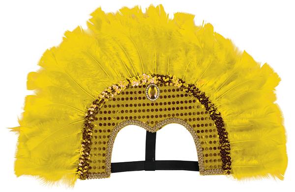 Grote foto feather headpiece geel verzamelen overige verzamelingen