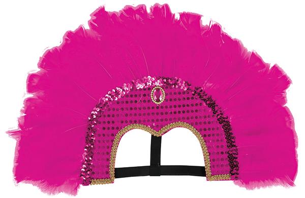 Grote foto feather headpiece fuchsia verzamelen overige verzamelingen