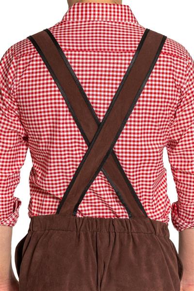 Grote foto lederhose johann met verstelbare bretels donkerbruin lang verzamelen overige verzamelingen