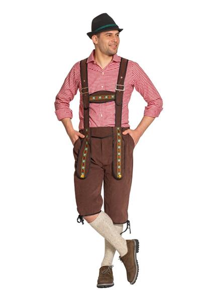 Grote foto lederhose johann met verstelbare bretels donkerbruin lang verzamelen overige verzamelingen