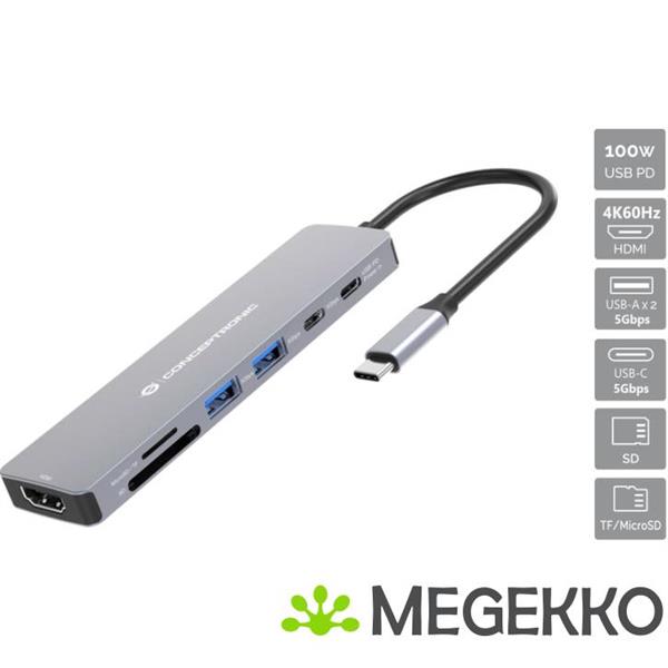Grote foto conceptronic donn28g laptop dock poortreplicator bedraad usb 3.2 gen 1 3.1 gen 1 type c grijs computers en software overige computers en software