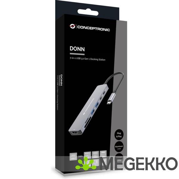 Grote foto conceptronic donn28g laptop dock poortreplicator bedraad usb 3.2 gen 1 3.1 gen 1 type c grijs computers en software overige computers en software