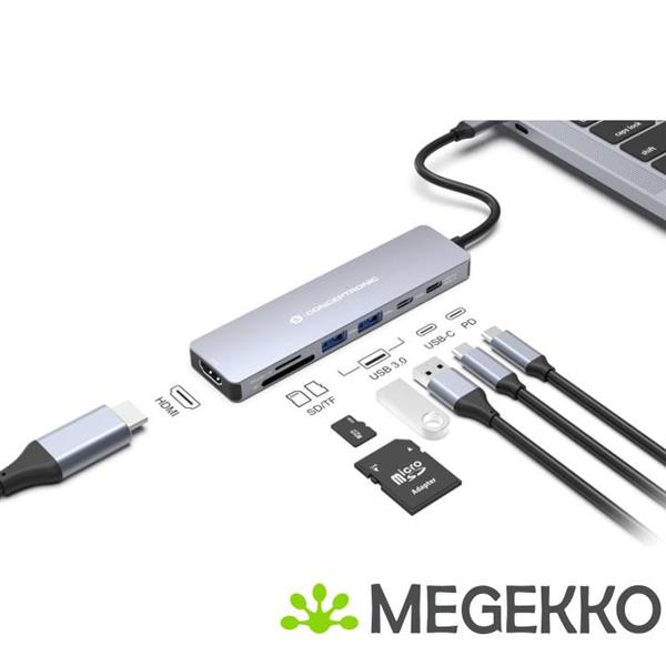 Grote foto conceptronic donn28g laptop dock poortreplicator bedraad usb 3.2 gen 1 3.1 gen 1 type c grijs computers en software overige computers en software