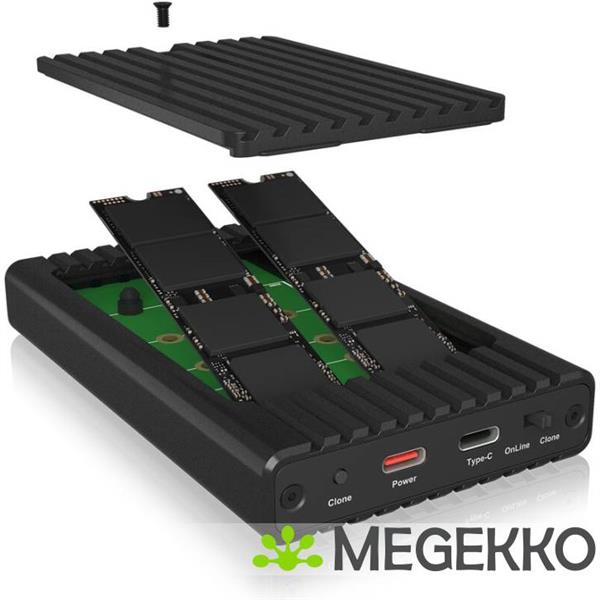 Grote foto icy box ib 2817mcl c31 sdd behuizing zwart m.2 stroomvoorziening via usb computers en software behuizingen en kasten