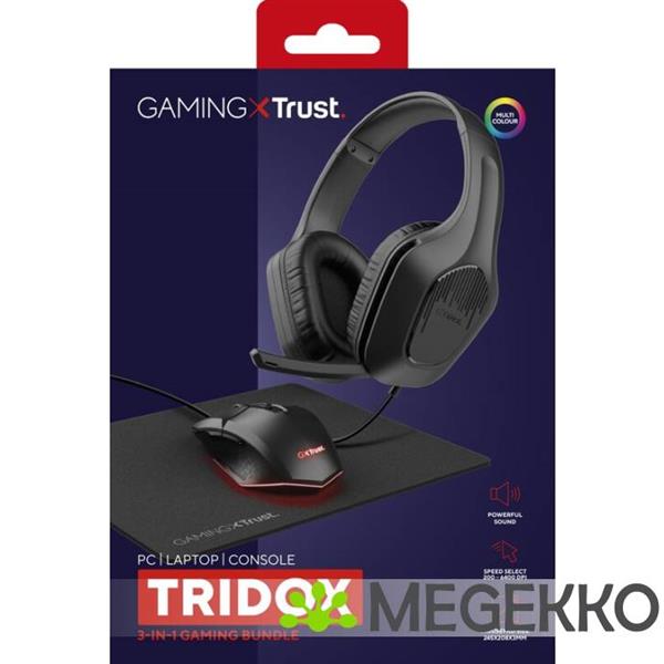Grote foto trust gxt 790 3 in 1 muis muismat en headset bundel zwart audio tv en foto koptelefoons