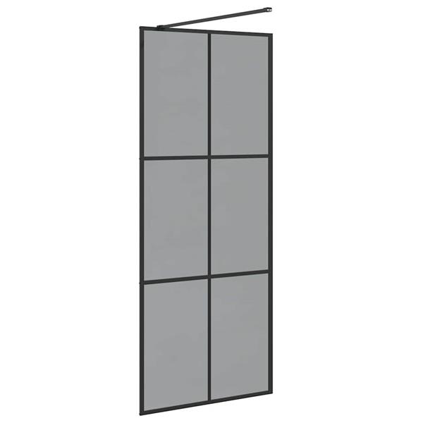 Grote foto vidaxl inloopdouchewand zwart 80 x 195 cm gehard glas huis en inrichting complete badkamers
