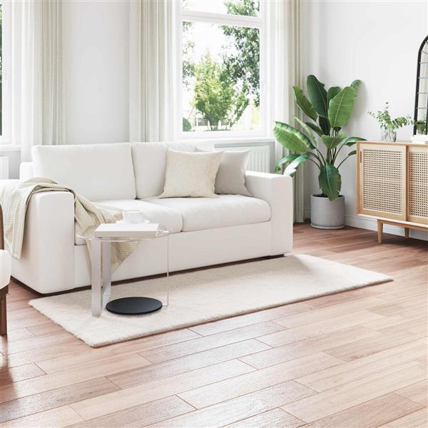 Grote foto vidaxl nep konijnenbont tapijt olite cr me 80 x 200 cm polyester huis en inrichting vloerbedekking en kleden