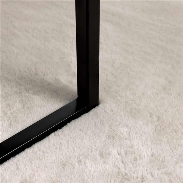 Grote foto vidaxl nep konijnenbont tapijt olite beige 200 cm polyester huis en inrichting vloerbedekking en kleden