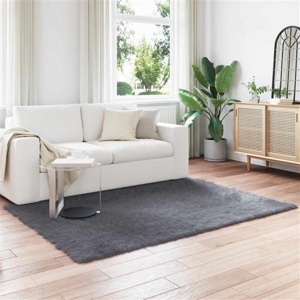 Grote foto vidaxl nep schapenvacht tapijt tafalla antraciet 120 x 170 cm huis en inrichting vloerbedekking en kleden