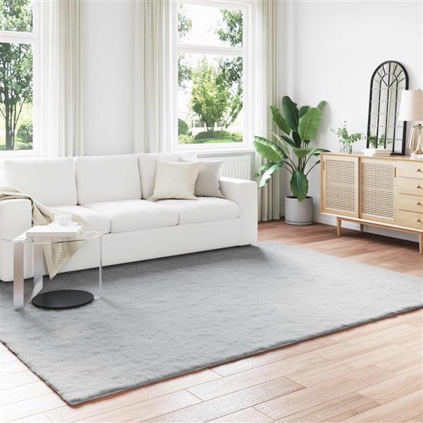 Grote foto vidaxl nep konijnenbont tapijt olite grijs 200 x 280 cm polyester huis en inrichting vloerbedekking en kleden