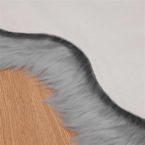 Grote foto vidaxl nep schapenvacht tapijt tafalla grijs 80 x 120 cm polyester huis en inrichting vloerbedekking en kleden