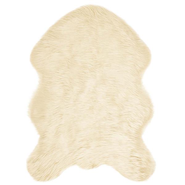Grote foto vidaxl nep schapenvacht tapijt tafalla cr me 60 x 90 cm polyester huis en inrichting vloerbedekking en kleden