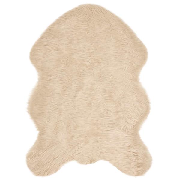 Grote foto vidaxl nep schapenvacht tapijt tafalla beige 60 x 90 cm polyester huis en inrichting vloerbedekking en kleden