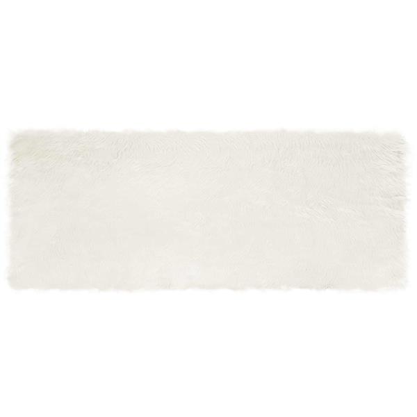 Grote foto vidaxl nep schapenvacht tapijt tafalla wit 80 x 200 cm polyester huis en inrichting vloerbedekking en kleden
