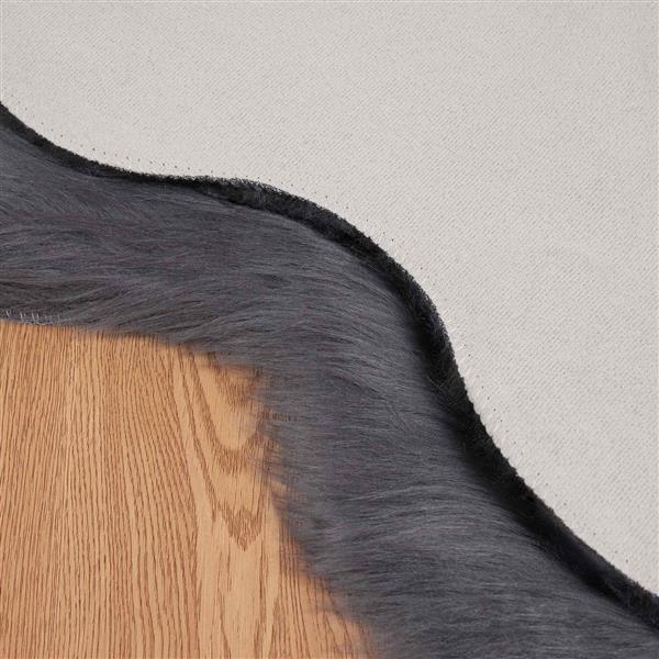 Grote foto vidaxl nep schapenvacht tapijt tafalla antraciet 80 x 120 cm polyester huis en inrichting vloerbedekking en kleden