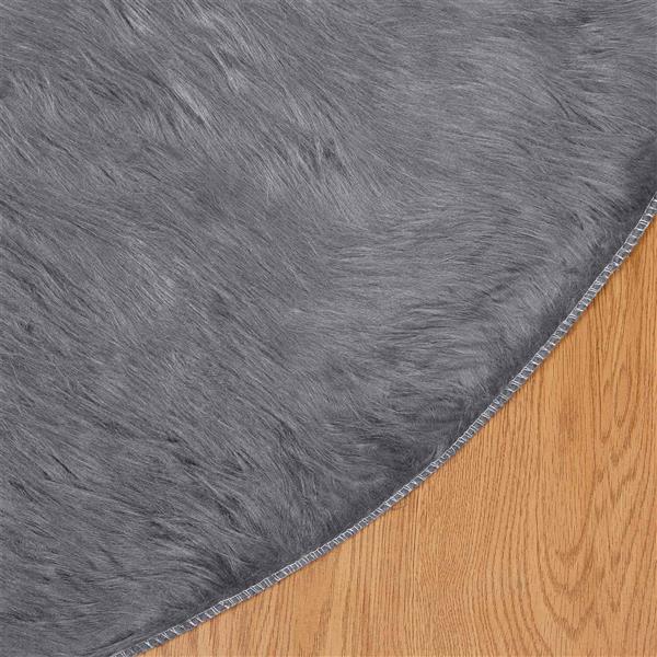 Grote foto vidaxl nep schapenvacht tapijt tafalla antraciet 200 cm polyester huis en inrichting vloerbedekking en kleden