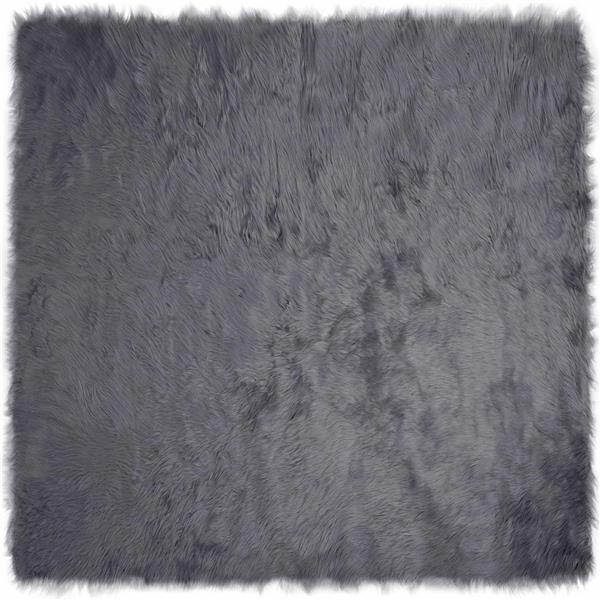 Grote foto vidaxl nep schapenvacht tapijt tafalla antraciet 120 x 120 cm huis en inrichting vloerbedekking en kleden
