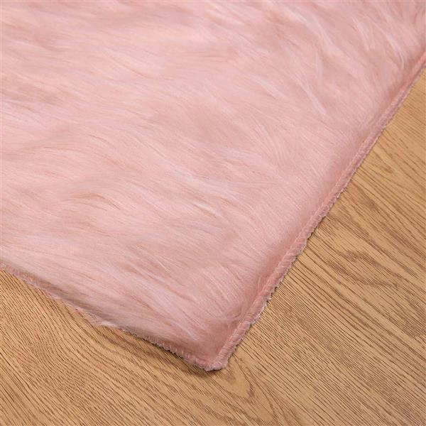 Grote foto vidaxl nep schapenvacht tapijt tafalla roze 80 x 250 cm polyester huis en inrichting vloerbedekking en kleden