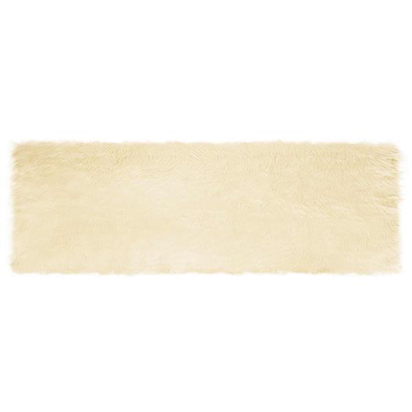 Grote foto vidaxl nep schapenvacht tapijt tafalla cr me 80 x 250 cm polyester huis en inrichting vloerbedekking en kleden