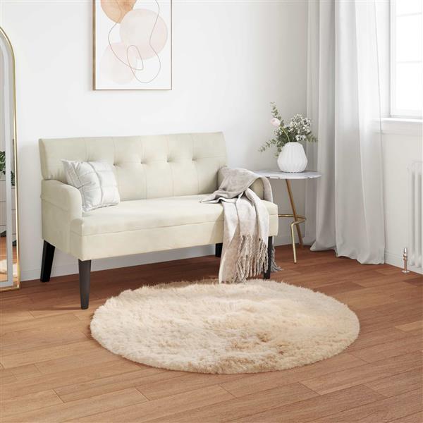 Grote foto vidaxl nep schapenvacht tapijt tafalla beige 120 cm polyester huis en inrichting vloerbedekking en kleden
