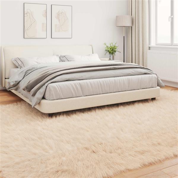 Grote foto vidaxl nep schapenvacht tapijt tafalla beige 240 x 340 cm polyester huis en inrichting vloerbedekking en kleden