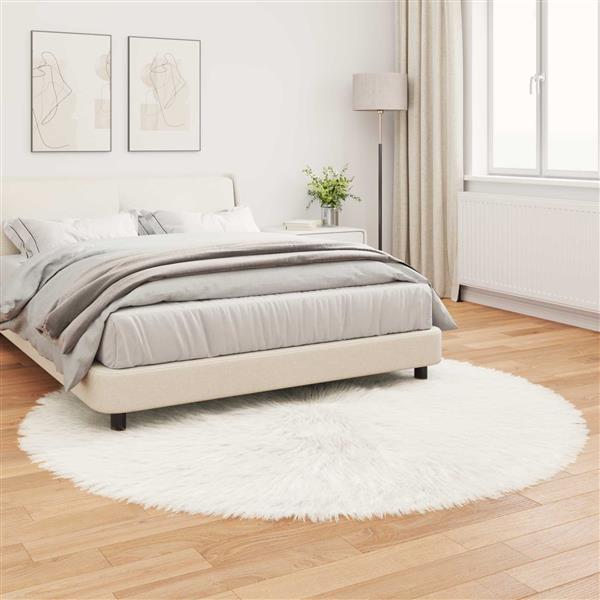 Grote foto vidaxl nep schapenvacht tapijt tafalla wit 200 cm polyester huis en inrichting vloerbedekking en kleden