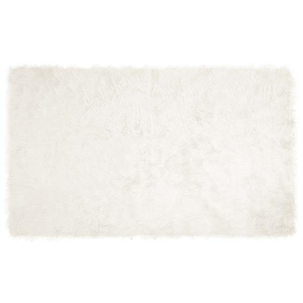 Grote foto vidaxl nep schapenvacht tapijt tafalla wit 100 x 200 cm polyester huis en inrichting vloerbedekking en kleden