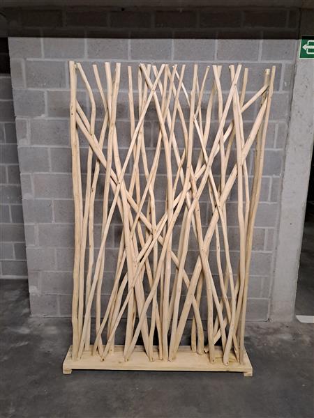 Grote foto kamerscherm of paravent in teakhout. huis en inrichting kamerschermen