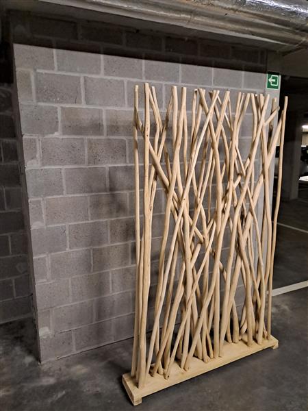 Grote foto kamerscherm of paravent in teakhout. huis en inrichting kamerschermen