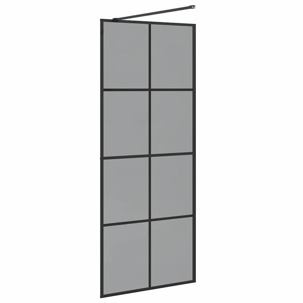 Grote foto vidaxl inloop douche wand zwart 80 x 195 cm gehard glas huis en inrichting complete badkamers