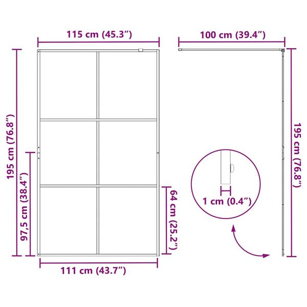 Grote foto vidaxl inloop douche wand zwart 115 x 195 cm gehard glas huis en inrichting complete badkamers