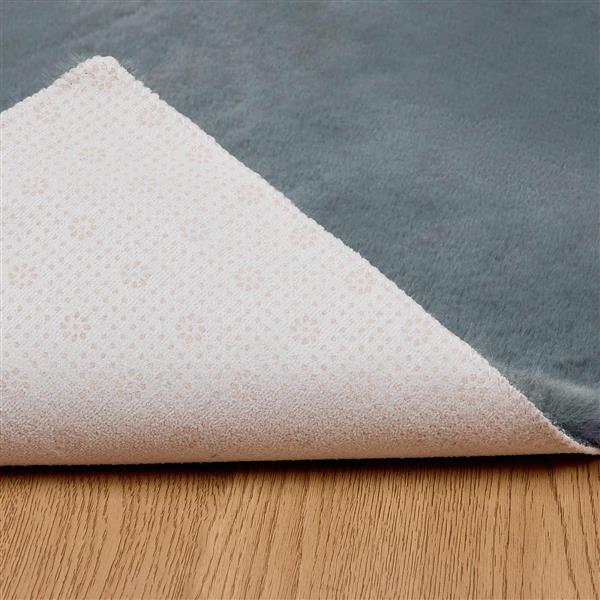 Grote foto vidaxl nep konijnenbont tapijt olite antraciet 80 x 200 cm polyester huis en inrichting vloerbedekking en kleden