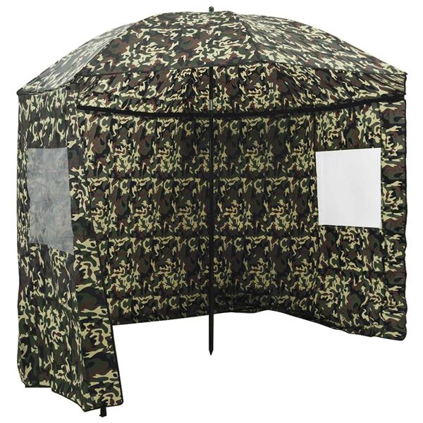 Grote foto vidaxl vis paraplu camouflage 240 x 210 cm oxford polyester tuin en terras overige tuin en terras