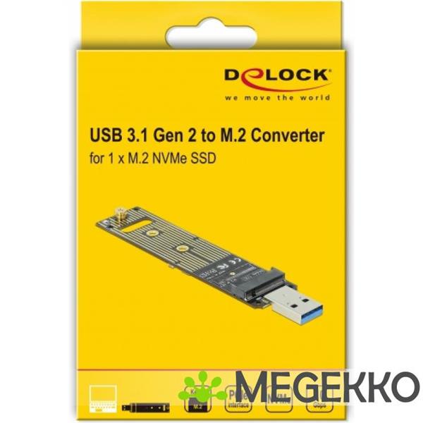 Grote foto delock 64069 converter voor m.2 nvme pcie ssd met usb 3.1 gen 2 computers en software harde schijven