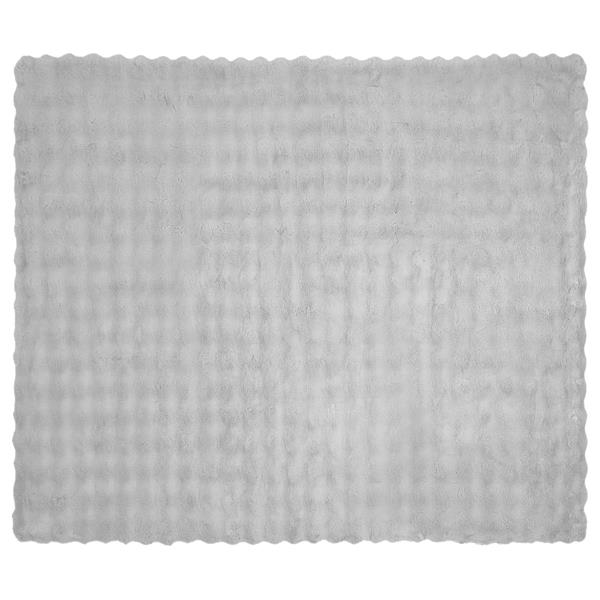 Grote foto vidaxl neppels konijnenbont deken 4 pcs grijs 130 x 150 cm polyester huis en inrichting bedden