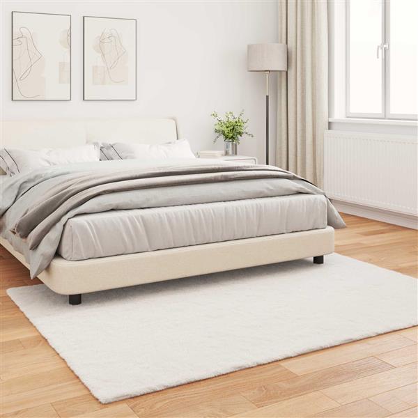 Grote foto vidaxl nep konijnenbont tapijt olite cr me 140 x 200 cm polyester huis en inrichting vloerbedekking en kleden