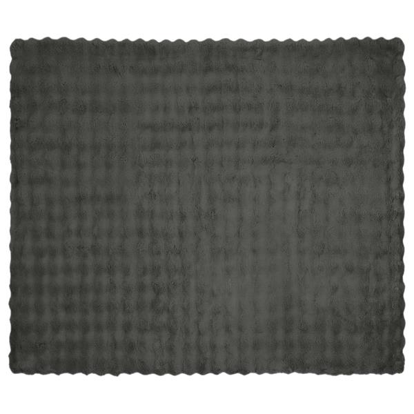 Grote foto vidaxl neppels konijnenbont deken 4 pcs donkergrijs 130 x 150 cm huis en inrichting bedden