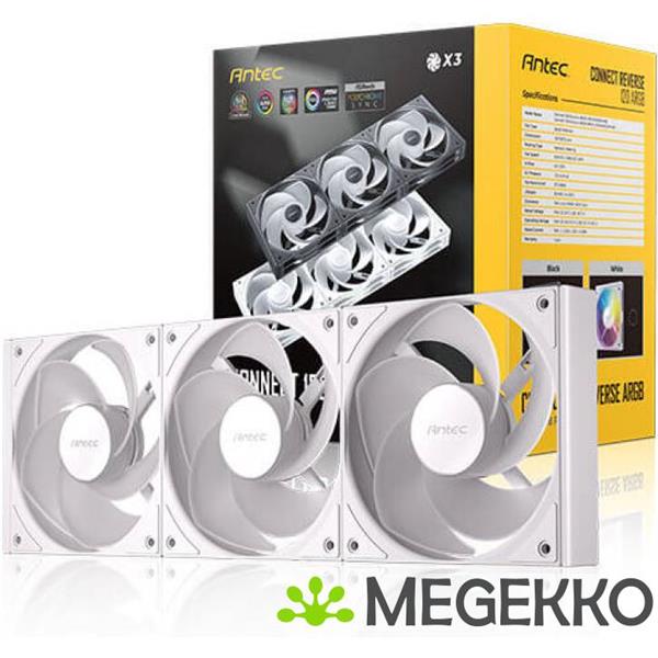 Grote foto antec c120 argb reverse white 120mm 3 fans computers en software overige computers en software