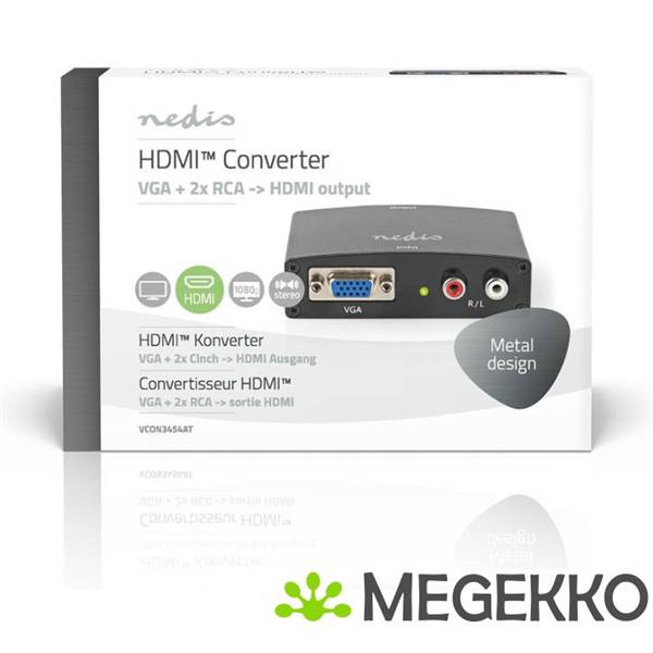 Grote foto vga naar hdmi converter 1 wegs vga 2x rca l r ingang hdmi uitgang computers en software overige computers en software