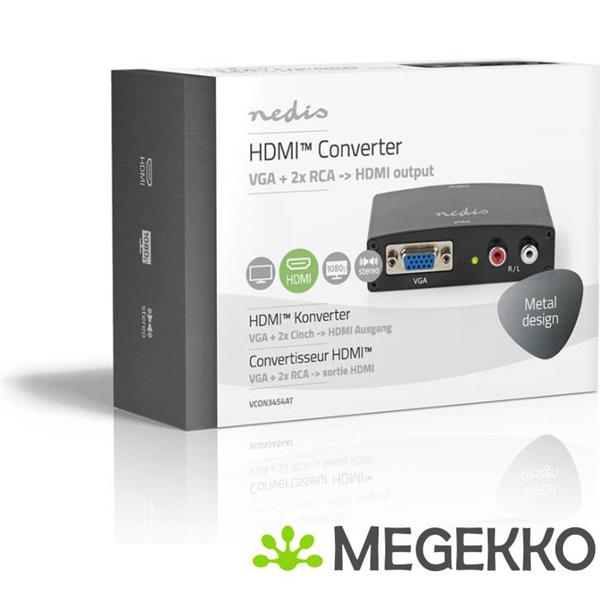 Grote foto vga naar hdmi converter 1 wegs vga 2x rca l r ingang hdmi uitgang computers en software overige computers en software