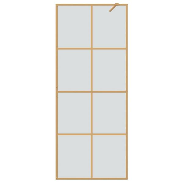 Grote foto vidaxl inloop douche wand goud 80 x 195 cm gehard glas huis en inrichting complete badkamers