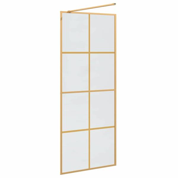 Grote foto vidaxl inloop douche wand goud 80 x 195 cm gehard glas huis en inrichting complete badkamers