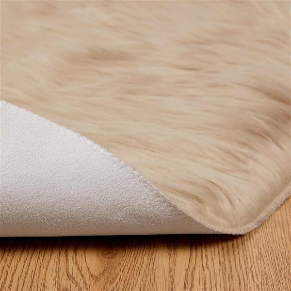 Grote foto vidaxl nep schapenvacht tapijt tafalla beige 100 cm polyester huis en inrichting vloerbedekking en kleden