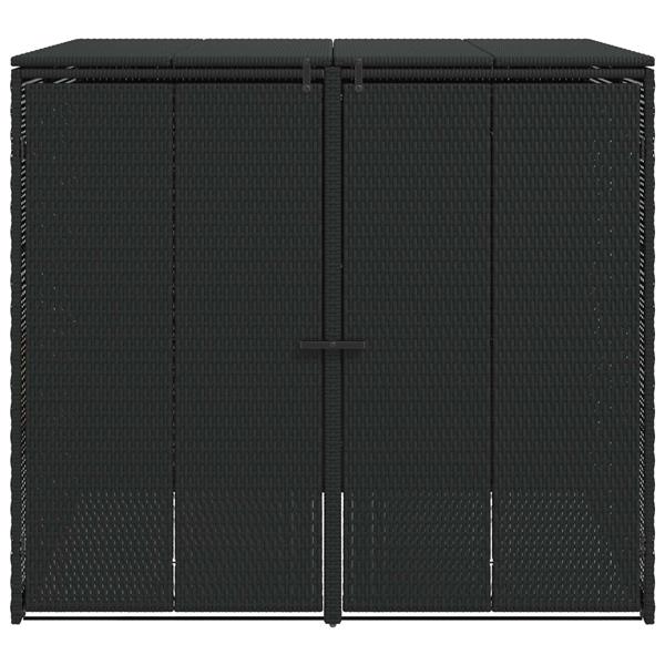 Grote foto vidaxl afvalbak box 2 pcs zwart 65 x 80 x 115 cm polyetheen tuin en terras tuinhuisjes en blokhutten