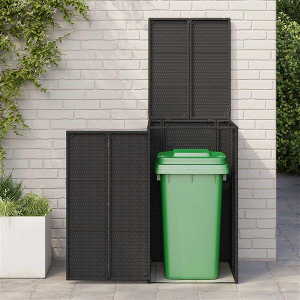 Grote foto vidaxl afvalbak box zwart 65 x 80 x 115 cm polyetheen tuin en terras tuinhuisjes en blokhutten