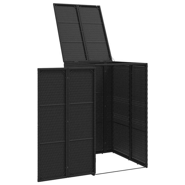 Grote foto vidaxl afvalbak box zwart 65 x 80 x 115 cm polyetheen tuin en terras tuinhuisjes en blokhutten