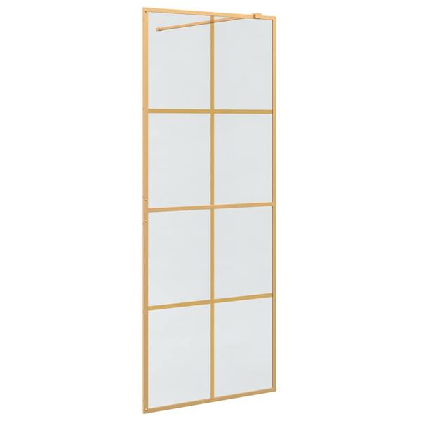 Grote foto vidaxl inloop douche wand goud 80 x 195 cm gehard glas huis en inrichting complete badkamers