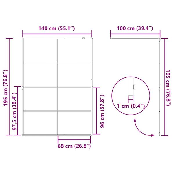 Grote foto vidaxl inloop douche wand zwart 140 x 195 cm gehard glas huis en inrichting complete badkamers
