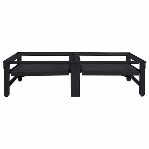 Grote foto vidaxl wasmachine pedestal 2 pcs zwart 124 5 x 61 5 x 32 5 cm staal witgoed en apparatuur wasmachines